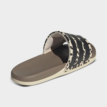 Women's adidas Adilette Comfort 2.0 Slide Sandals - Crystal Linen/Core Black/Crystal Linen - Back view