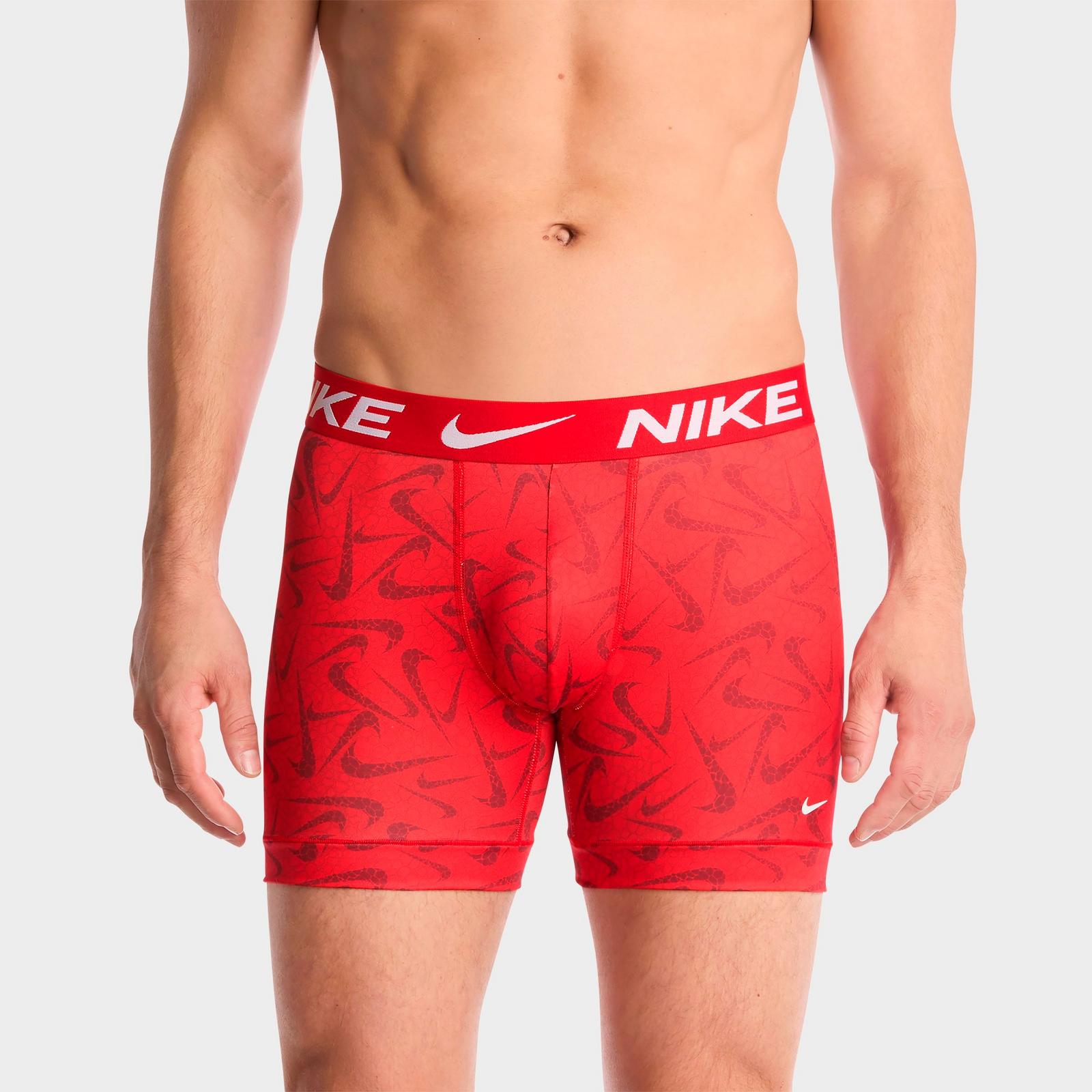 Men's Nike Dri-FIT Essential Micro Boxer Briefs (3-Pack) - Red Swoosh/Blue