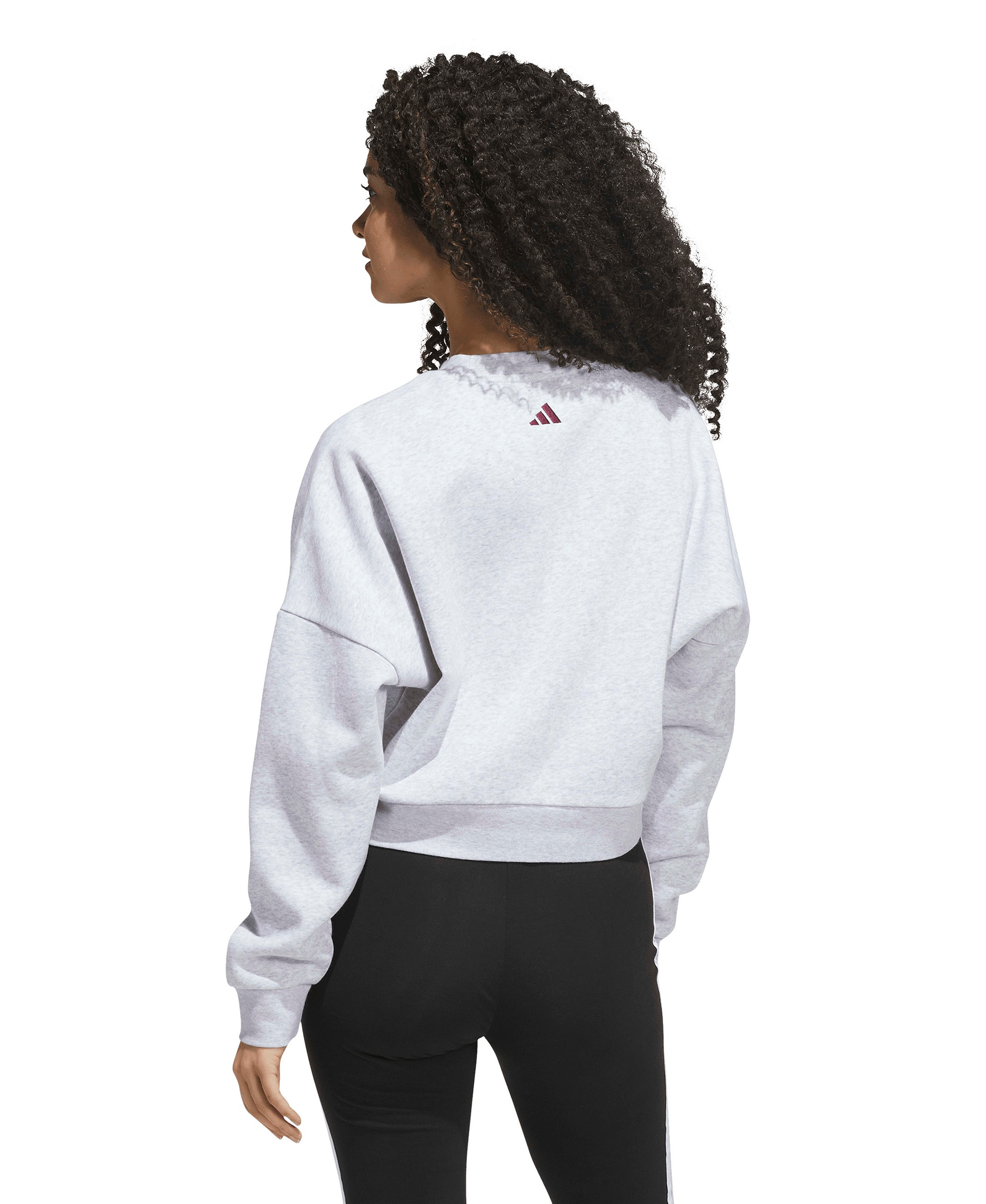 adidas Women's Chenille Logo Graphic Sweatshirt - Light Gray Heather