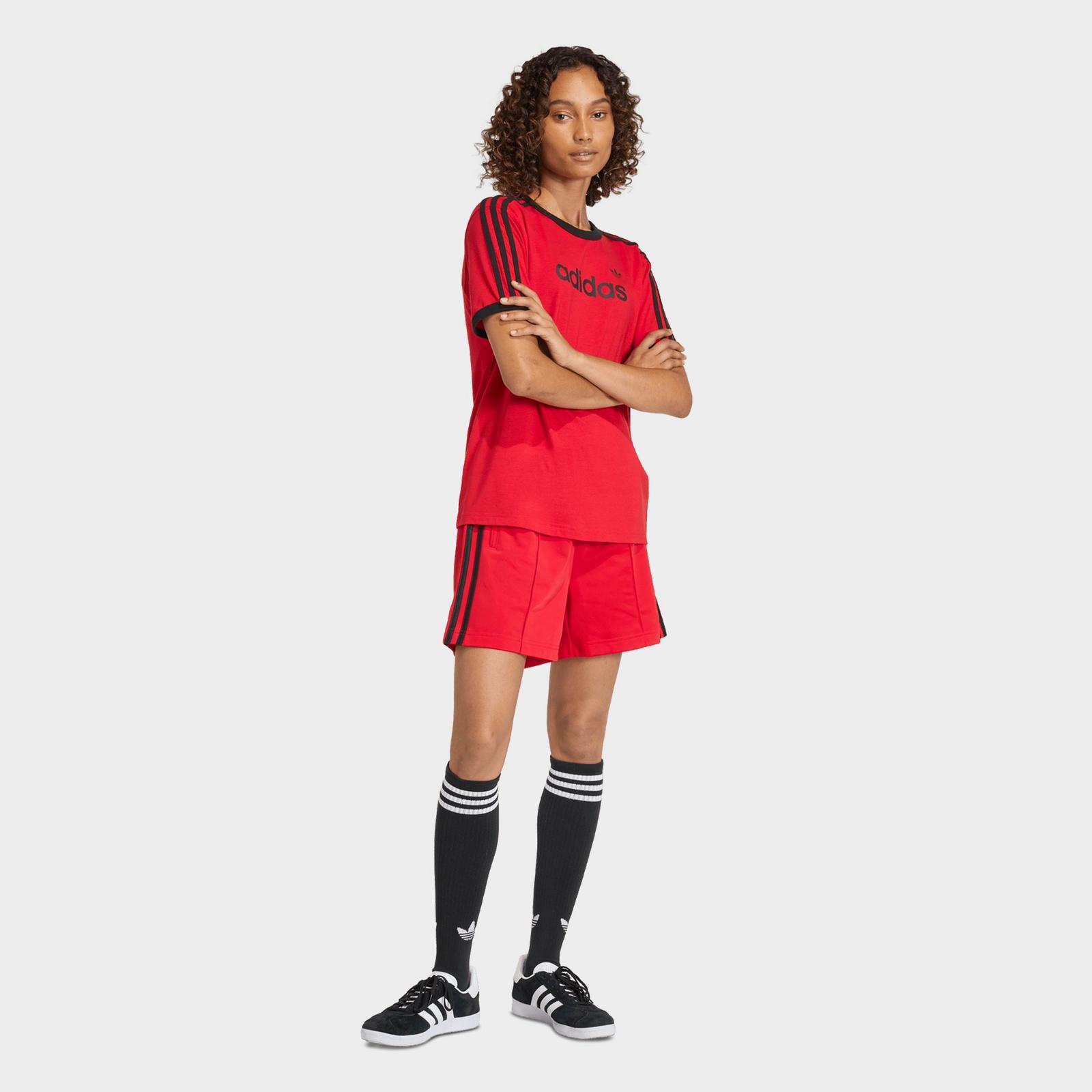 Women's adidas Originals Firebird Classic Shorts - Better Scarlet/Black - view 2