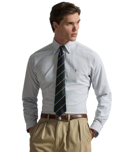 Polo Ralph Lauren Men's Classic-Fit Plaid Brushed Oxford Shirt - Navy White