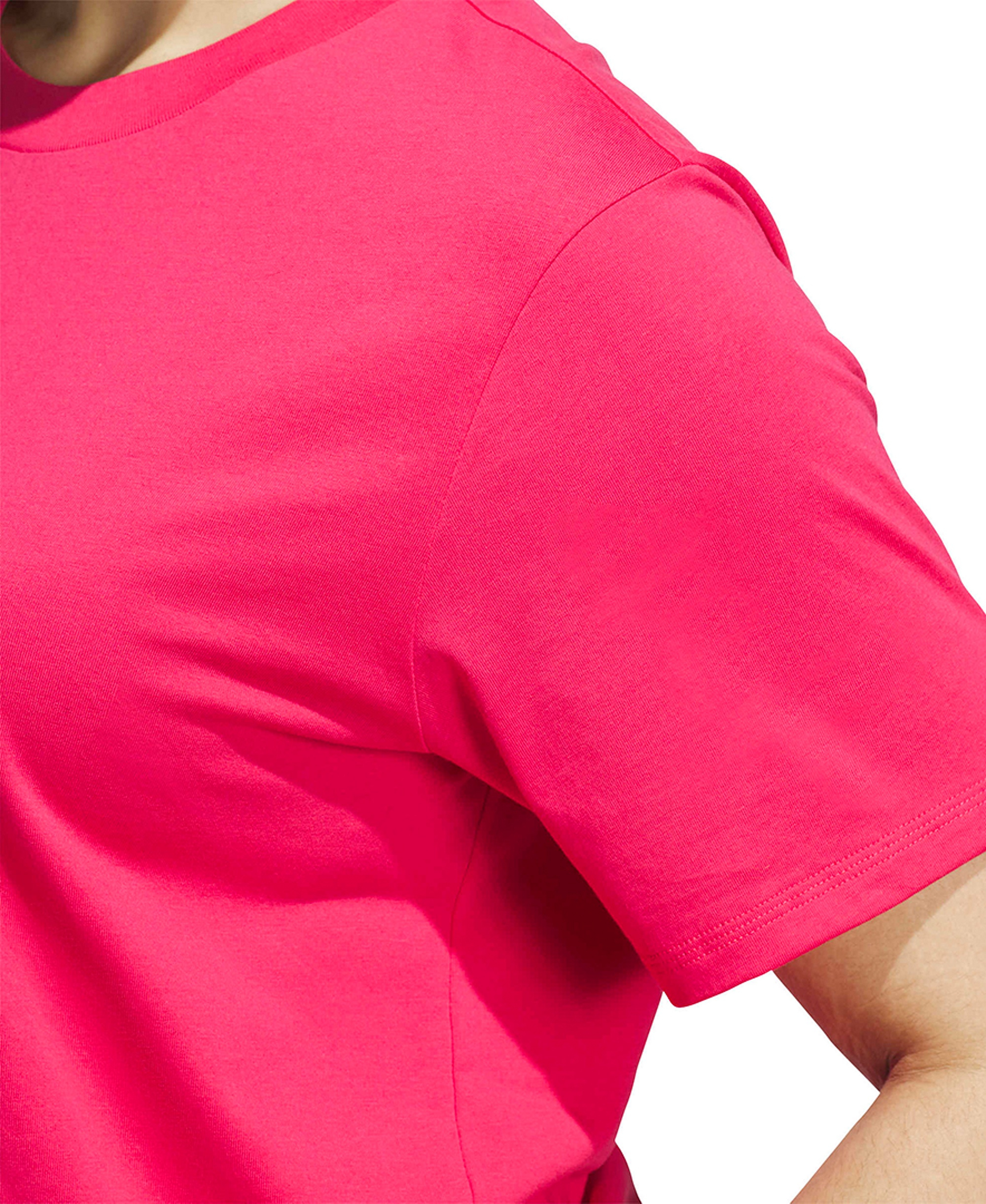 adidas Women's Short-Sleeve Cotton Crewneck Logo T-Shirt - Power Pink