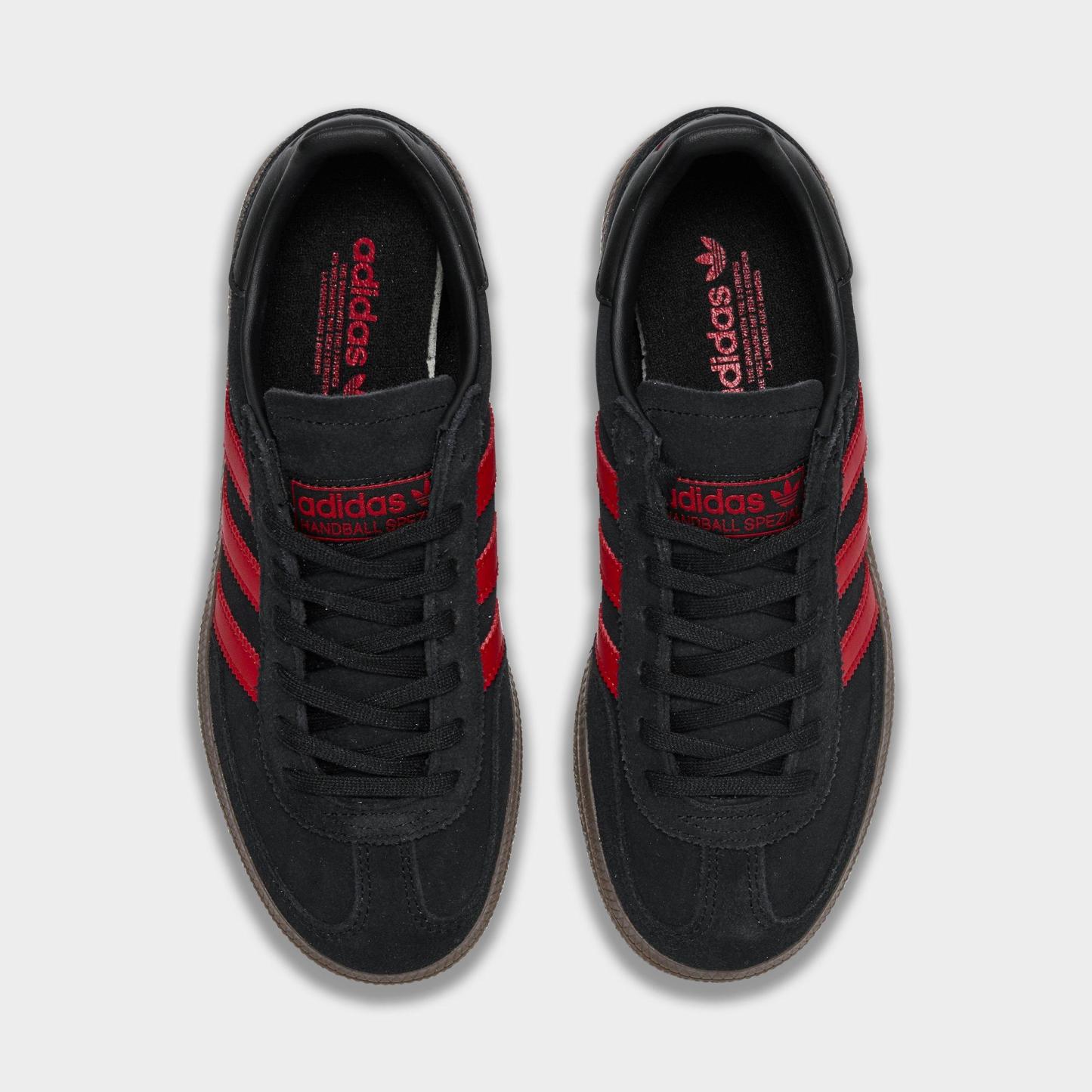 Big Kids' adidas Originals Handball Spezial Casual Shoes - Part 1 - Core Black/Pure Ruby - Top view