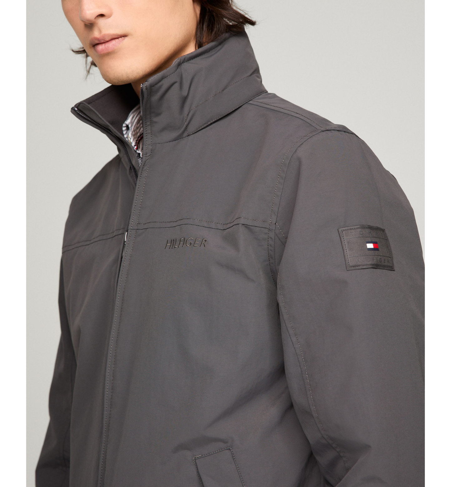 Tommy Hilfiger Men's Regatta Water Resistant Jacket - Grey Skies