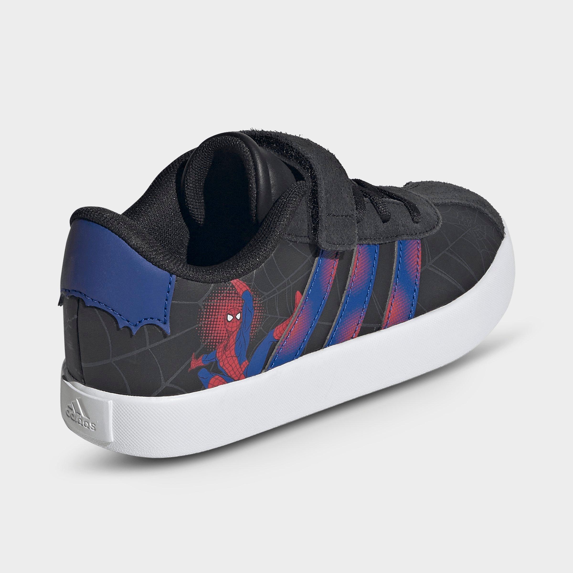 Little Kids' adidas VL Court 3.0 Hook-And-Loop Casual Shoes - Core Black/Royal Blue/Violet - Back view
