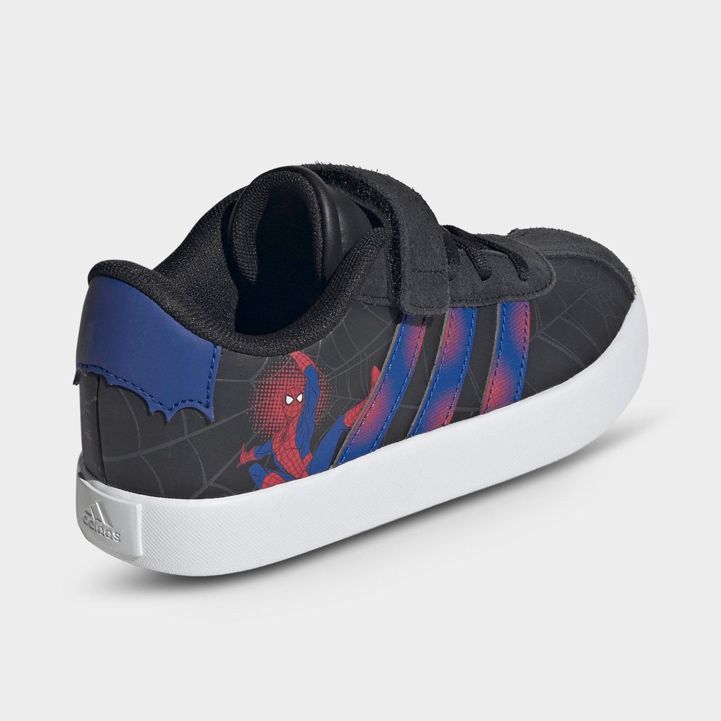 Little Kids' adidas VL Court 3.0 Hook-And-Loop Casual Shoes - Core Black/Royal Blue/Violet - Back view