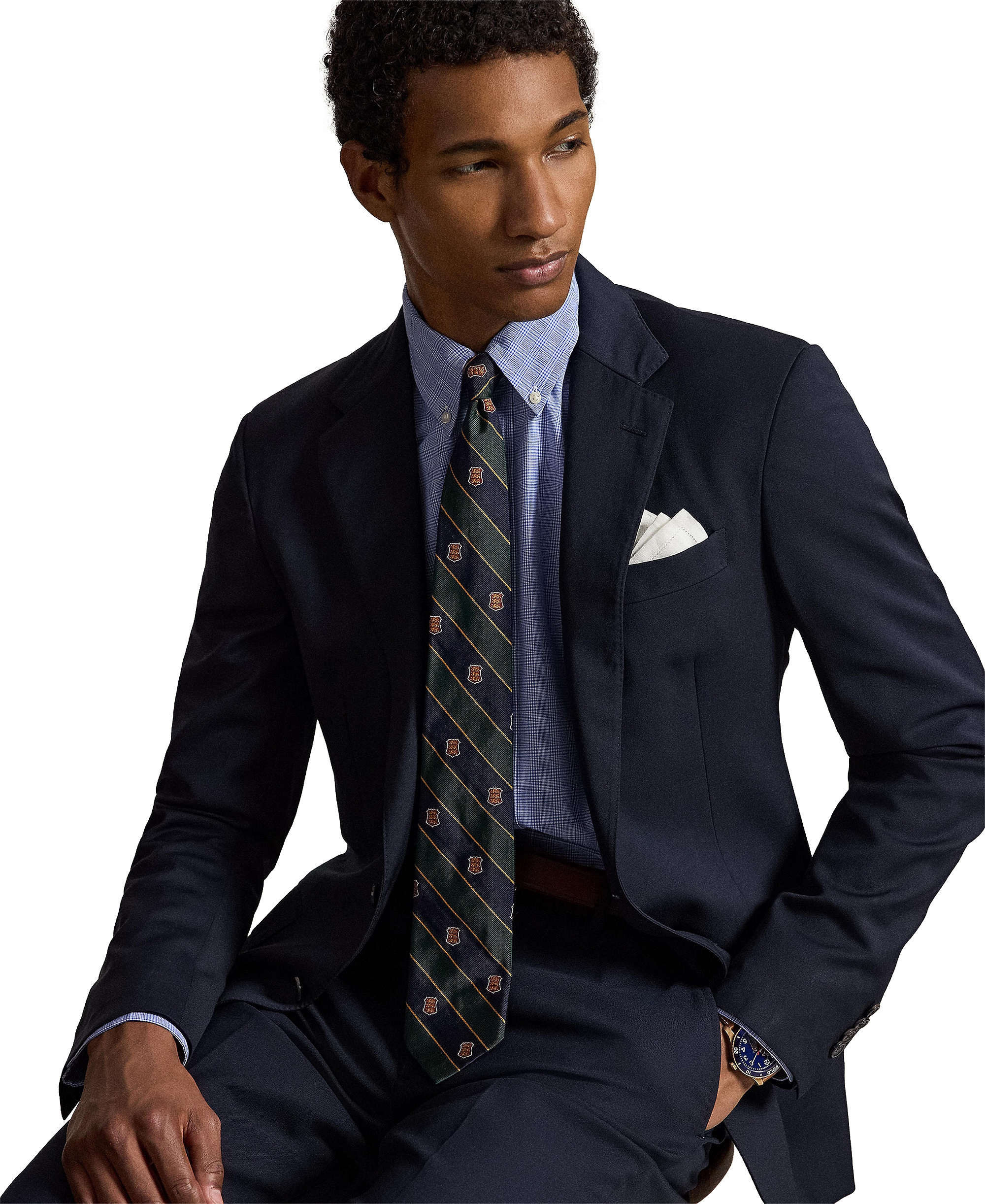 Polo Ralph Lauren Men's Stretch Poplin Shirt - Maidstone Blue White