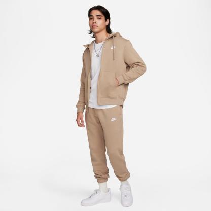 Nithtke Sportswear Club Fleece Full-Zip Hoodie - Khaki/Khaki/White