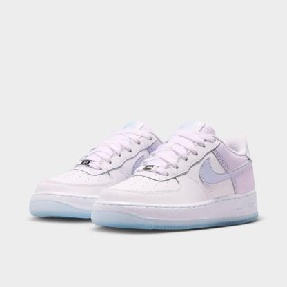 Big Kids' Nike Air Force 1 Low Casual Shoes - White/Blue Tint/Metallic Silver