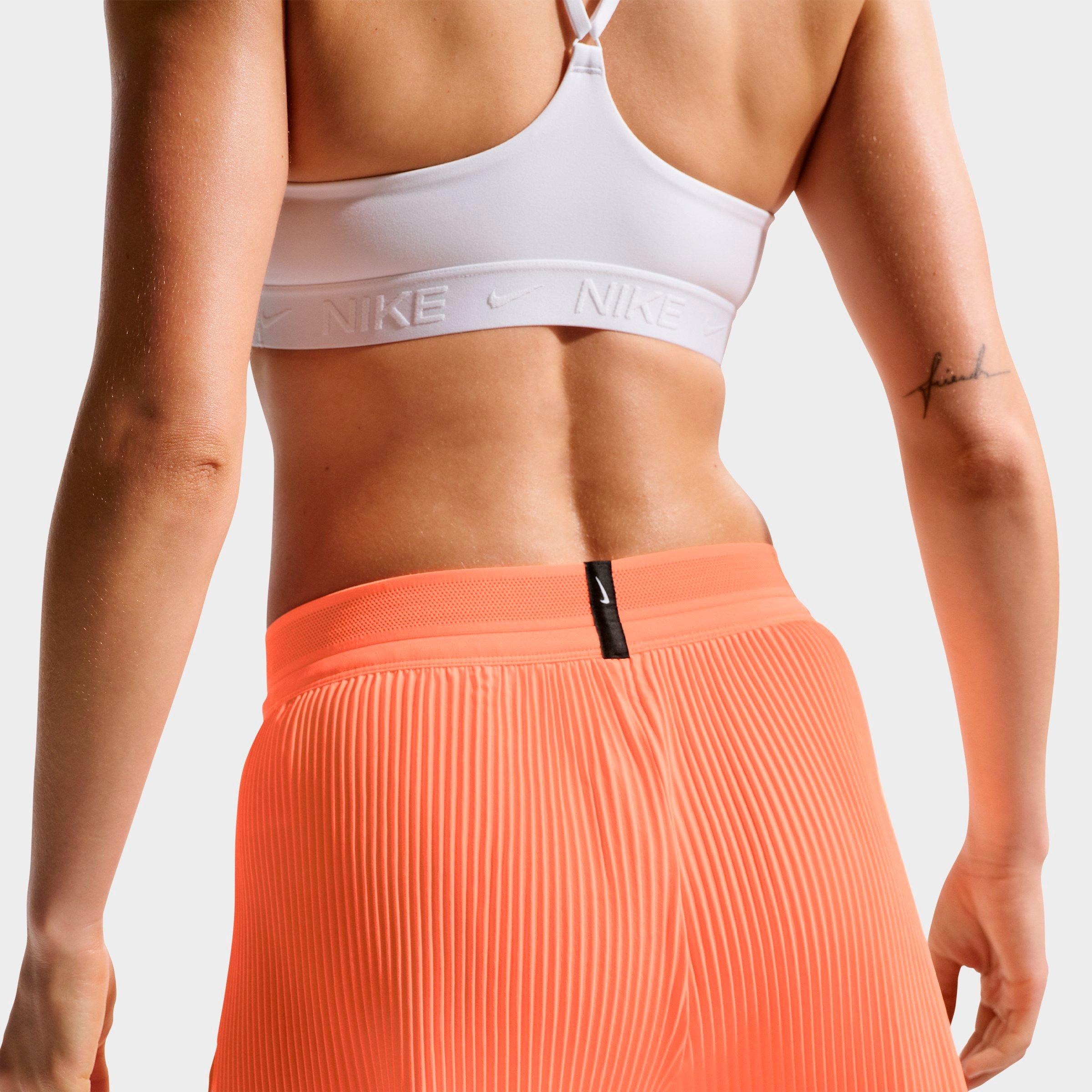 Women's Nithtke AeroSwift Dri-FIT ADV Mid-Rise 3 Inch Brief-Lined Shorts - Orange Pulse/Black/White/Black
