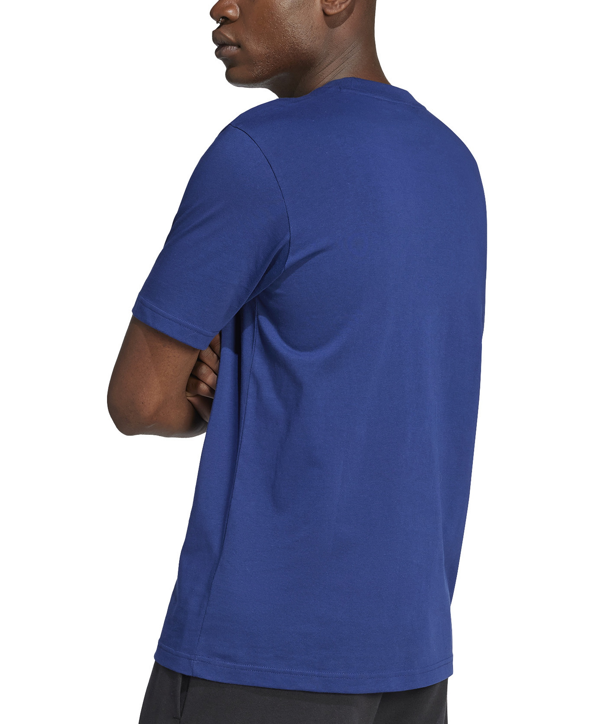 adidas Men's 3-Bar Logo Graphic Cotton T-Shirt - Dark Blue/White