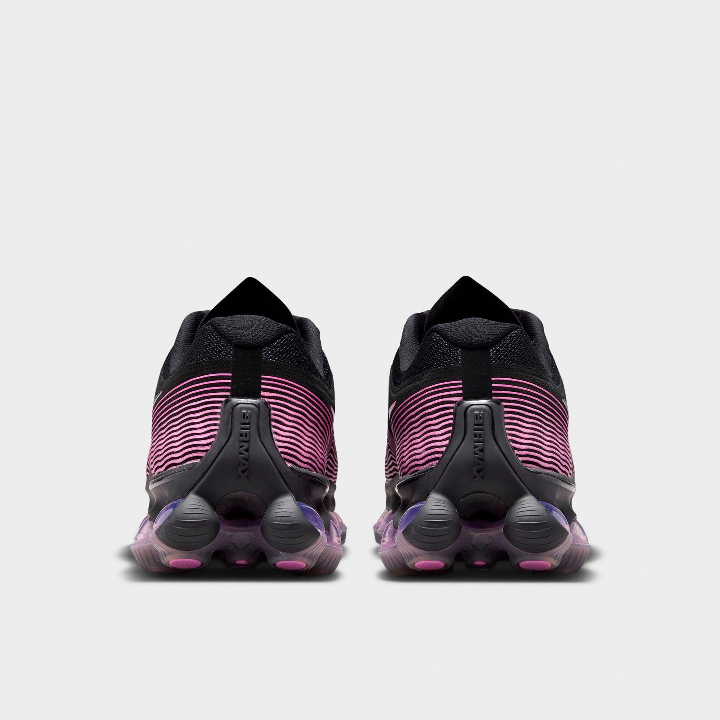 Big Kids' Nithtke Air Liquid Max Casual Shoes - Black/Metallic Silver/Playful Pink - Back view