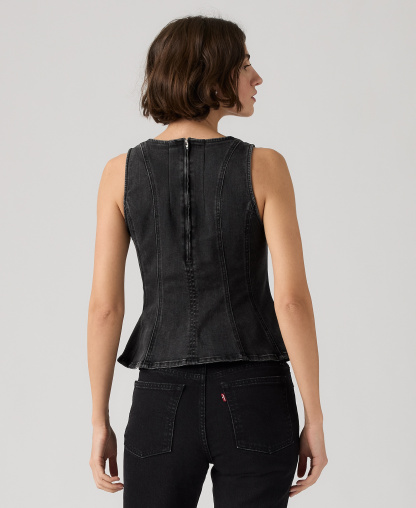 Levi's Premium Women's Leighton Sleeveless High-Neck Peplum Top - Newyork Nights
