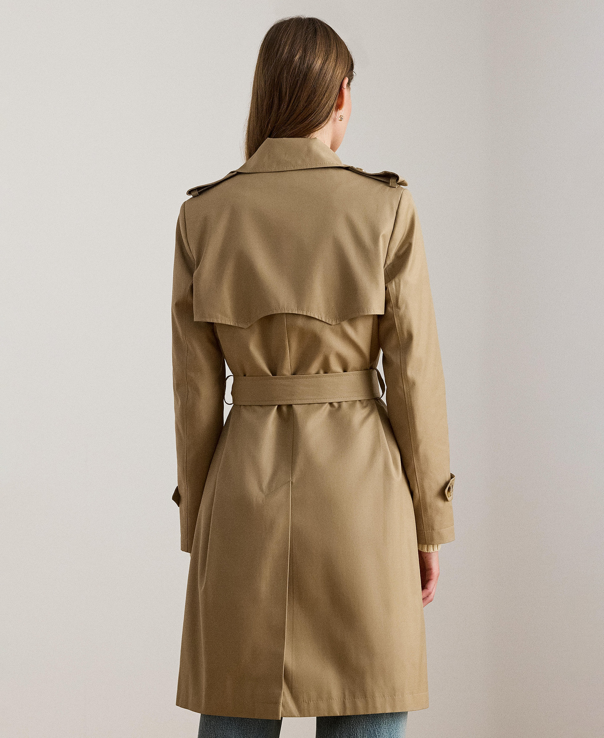 Lauren Ralph Lauren Women's Double-Breasted Belted Trench Coat, Created for Macy's - Sand