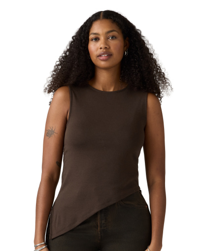 Levi's Women's Alila Asymmetrical Ribbed-Knit Tank Top - Java