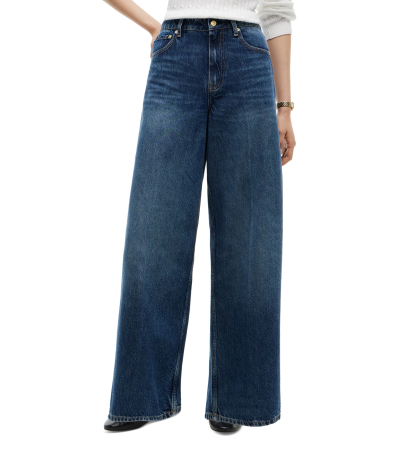 Tommy Hilfiger Women's Indie High-Rise Wide-Leg Jeans - Vin