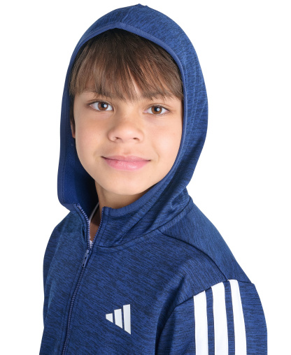 adidas Boys' 8-20 Long-Sleeve Hooded Jacket - Dark Blue Heather