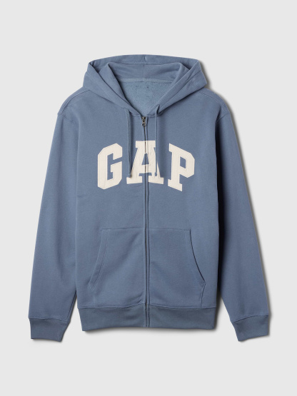 Adult VintageSoft Arch Logo Zip Hoodie - bainbridge blue