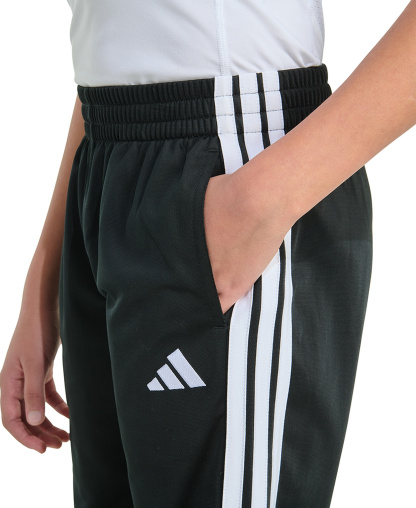 adidas Big Boys Elastic-Waistband Essential 3-Stripe Jogger Pants - Black