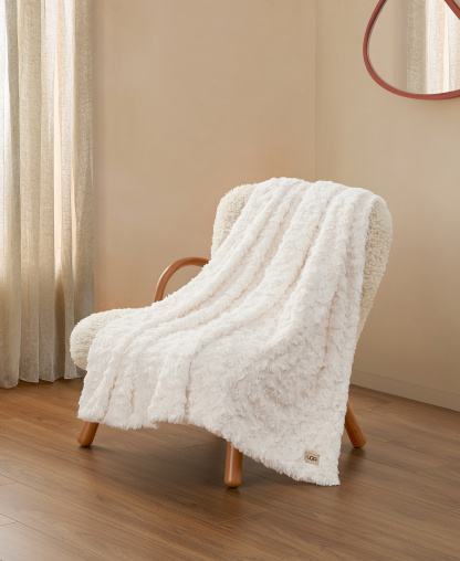 UGG® Adalee Faux Fur Throw, 50" x 70" - Natural