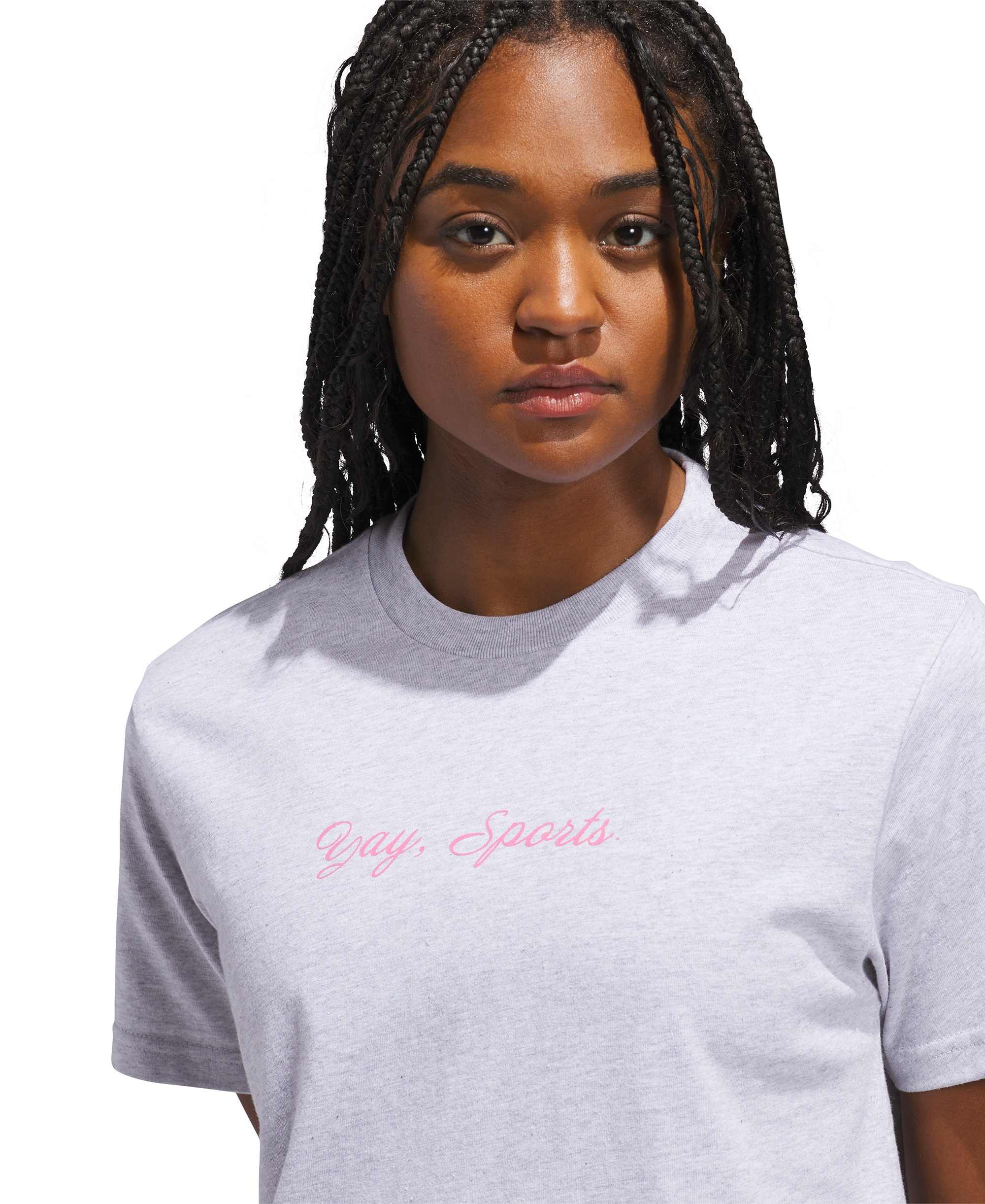 adidas Women's Sports Graphic Crewneck Cotton T-Shirt - Gray