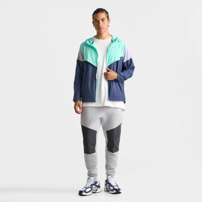 Men's Nithtke Impossibly Light Windrunner Running Jacket - Midnight Navy/Hyper Turquoise/Wolf Grey