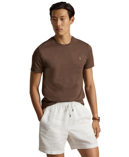 Polo Ralph Lauren Men's Custom Slim-Fit Soft Cotton T-Shirt - Nutmeg Brown Heather
