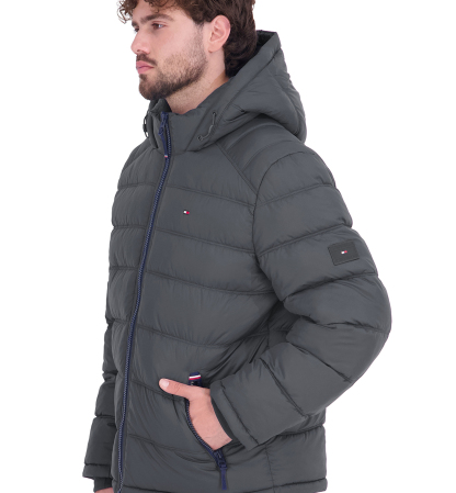 Tommy Hilfiger Men's Hooded Puffer Jacket - Charcoal
