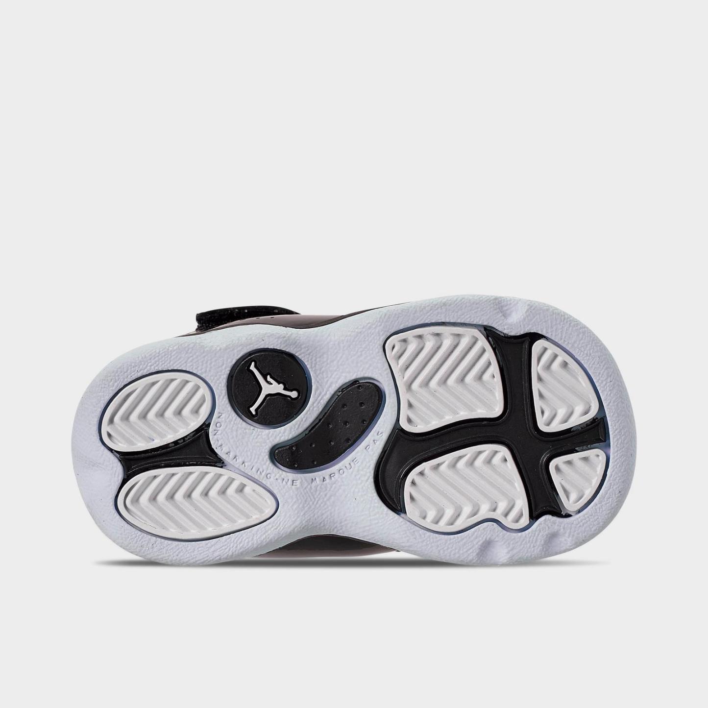 Kids' Toddler Air Jordan 6 Rings Basketball Shoes - Black/White - view 6