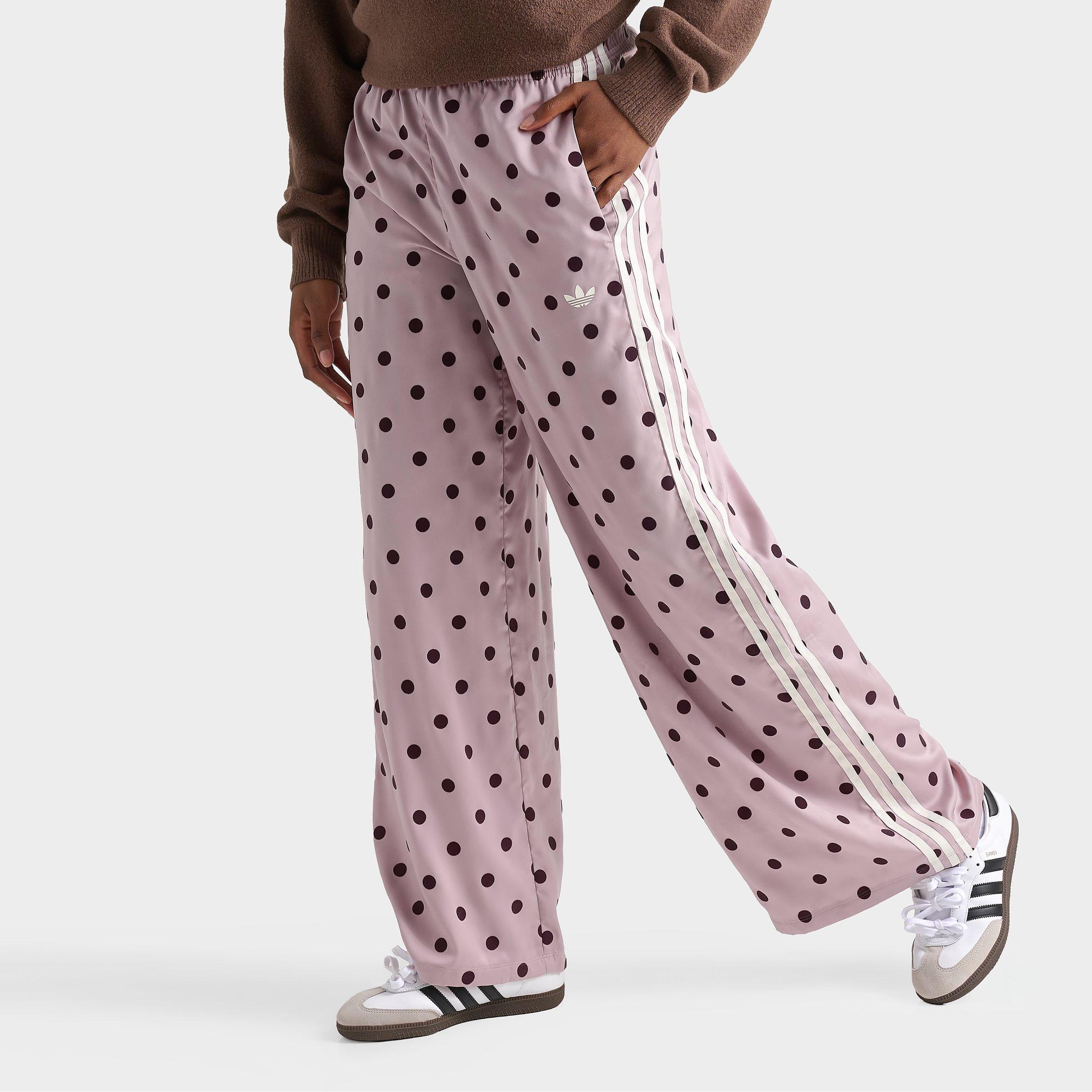 Women's adidas Originals Firebird Polka Dot Satin Wide-Leg Track Pants - Dual Lilac