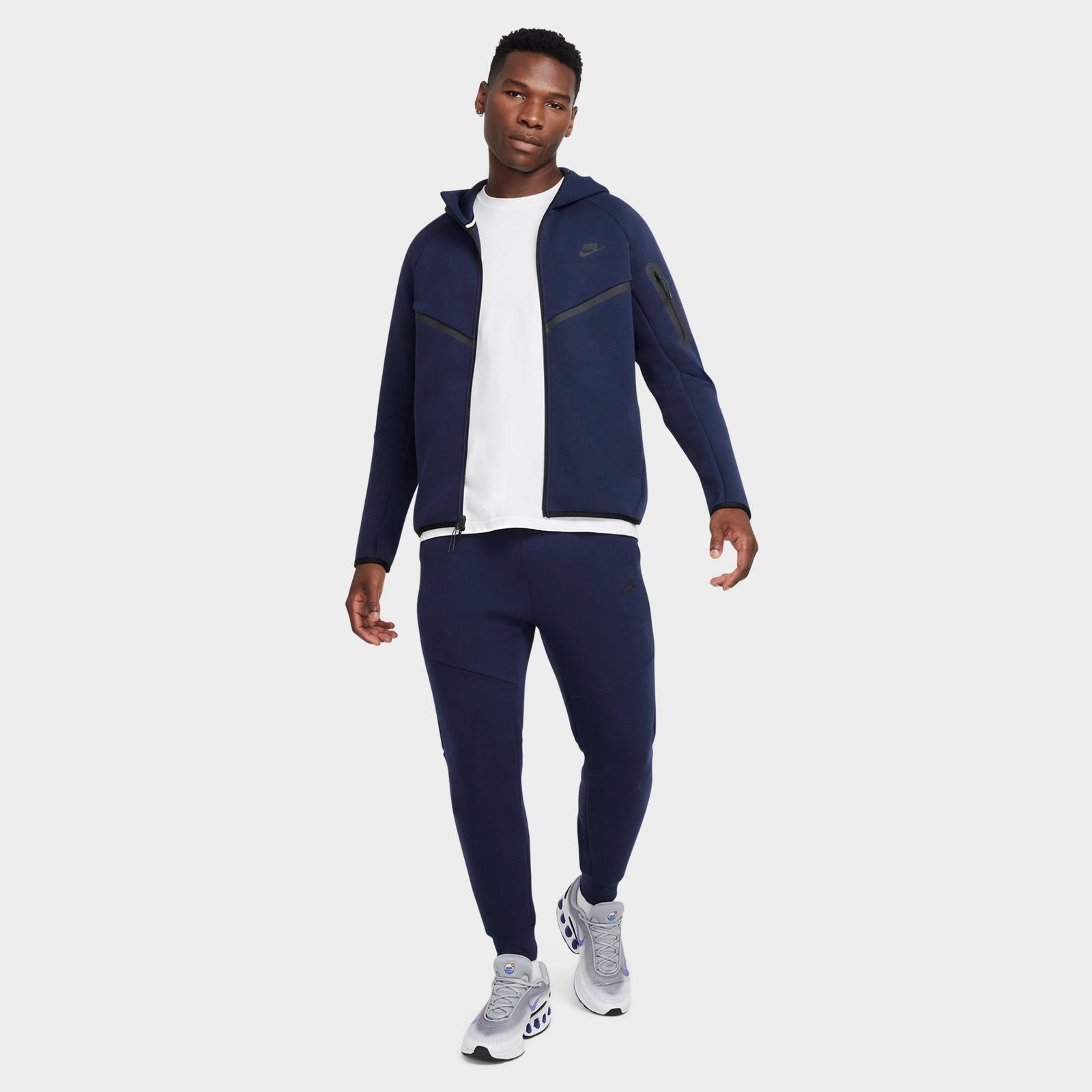 Men's Nike Tech Fleece Windrunner Full-Zip Hoodie - Obsidian/Black (HV0949-451)