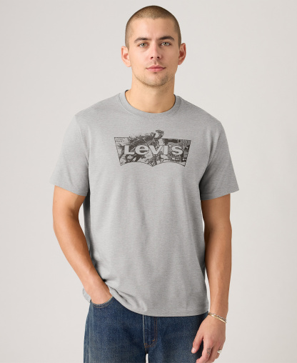 Levi's Men's Graphic Logo Batwing Short-Sleeve T-shirt - Gray
