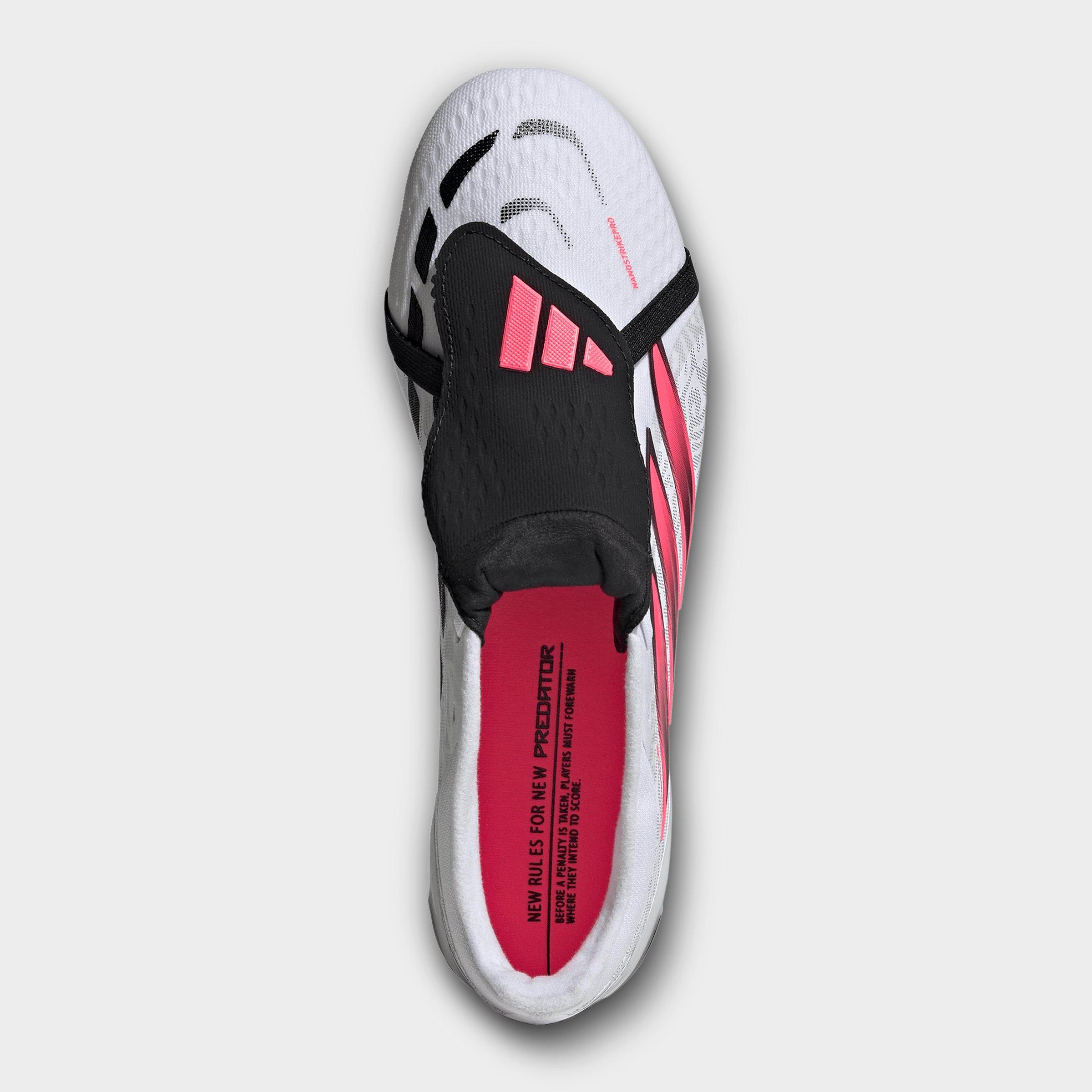 Men's adidas Predator Pro Fold-Over Tongue Firm Ground Soccer Cleats - Cloud White/Solar Turbo/Core Black - Top view
