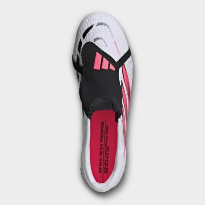 Men's adidas Predator Pro Fold-Over Tongue Firm Ground Soccer Cleats - Cloud White/Solar Turbo/Core Black - Top view