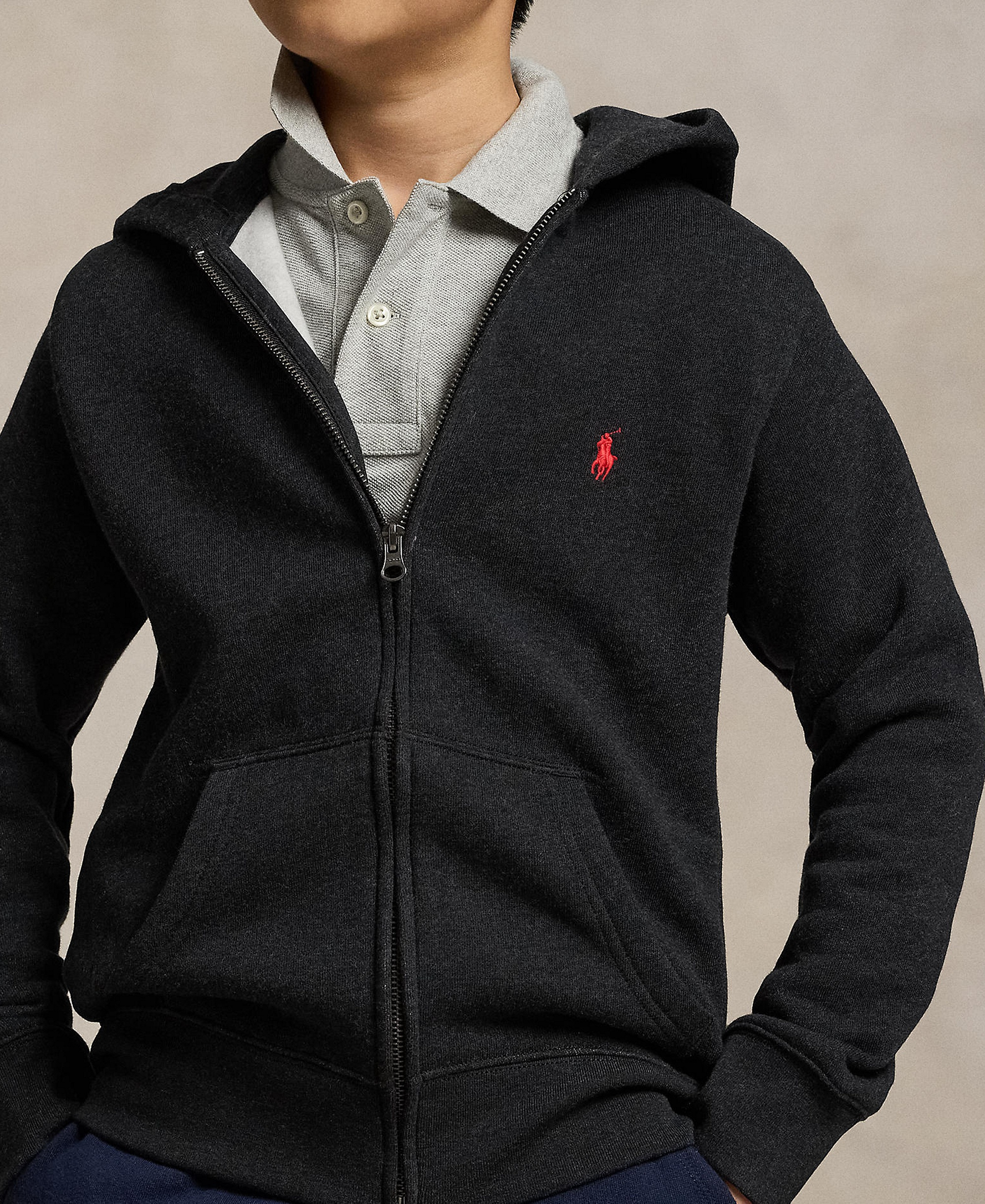 Polo Ralph Lauren 8-20 Boys' Cotton Fleece Zip Up Hoodie - Avery Heather
