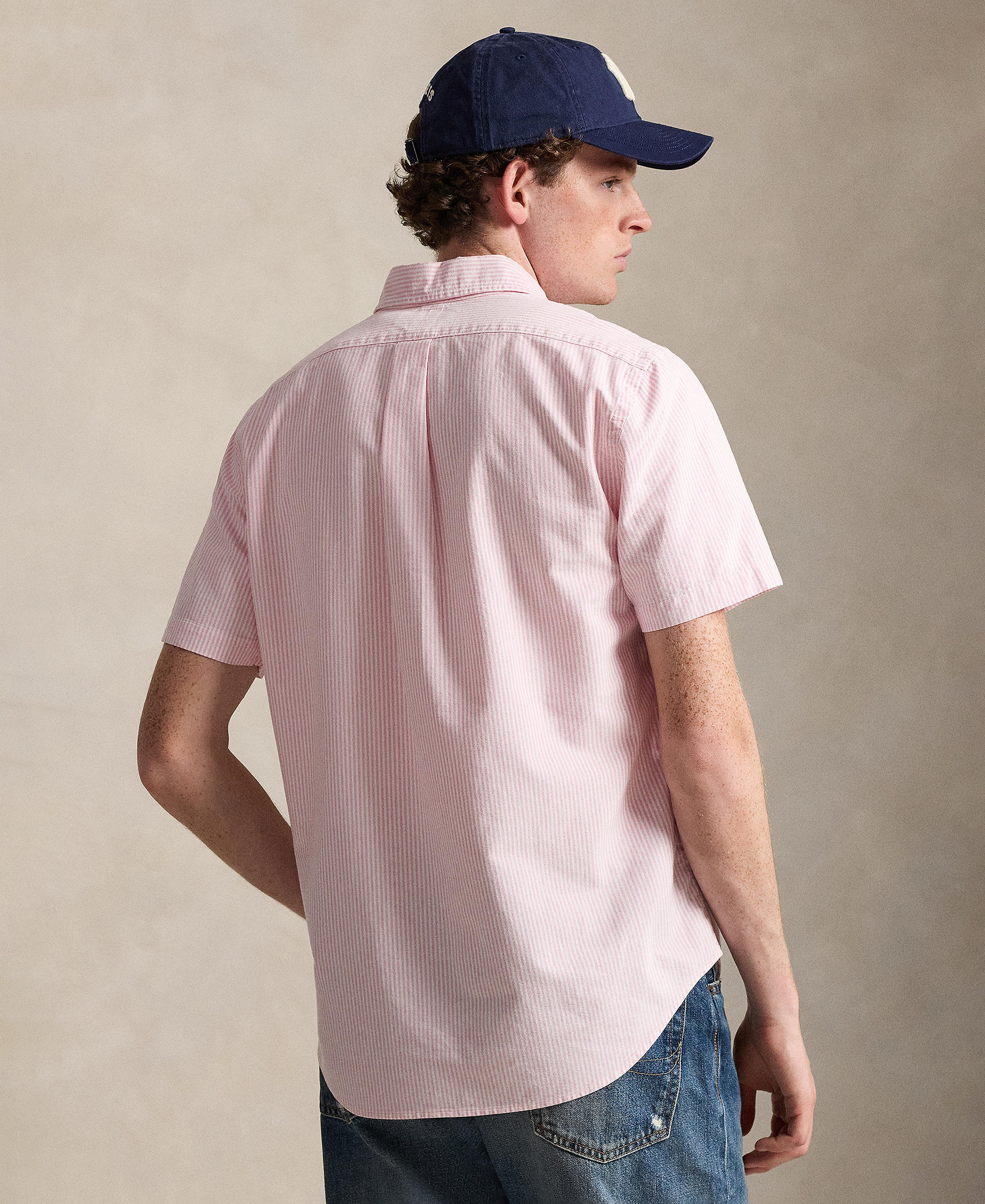 Polo Ralph Lauren Men's Classic-Fit Short-Sleeve Oxford Shirt - New Rose/White