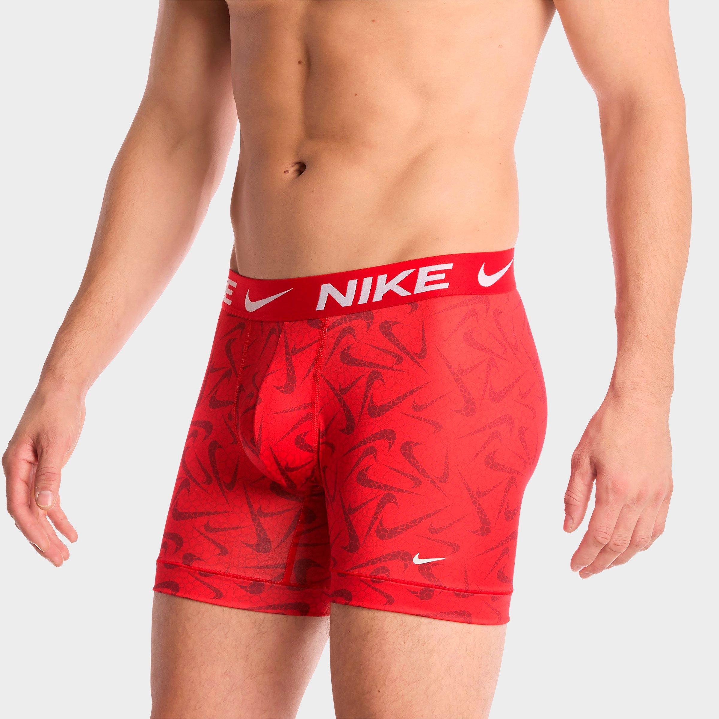 Men's Nithtke Dri-FIT Essential Micro Boxer Briefs (3-Pack) - Red Swoosh/Blue