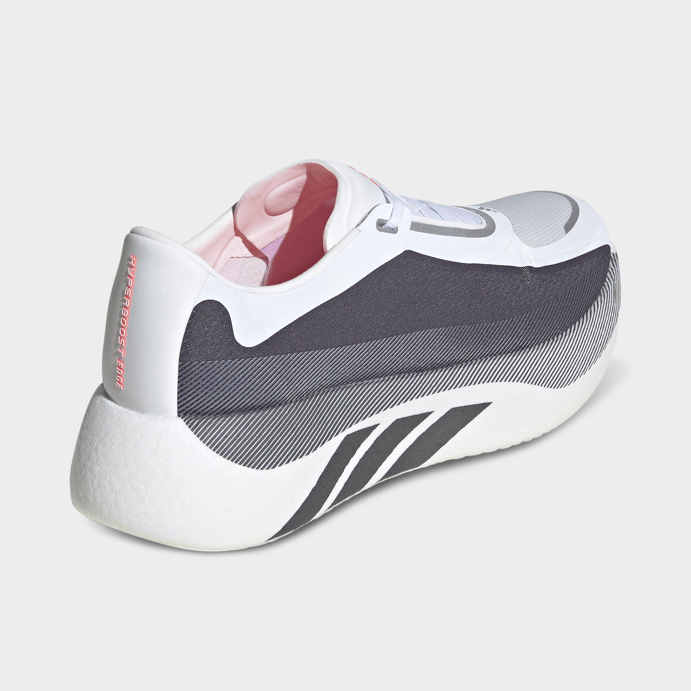 Men's adidas Hyperboost Edge Running Shoes - Part 1 - Cloud White/Aurora Onix/Solar Turbo - Back view