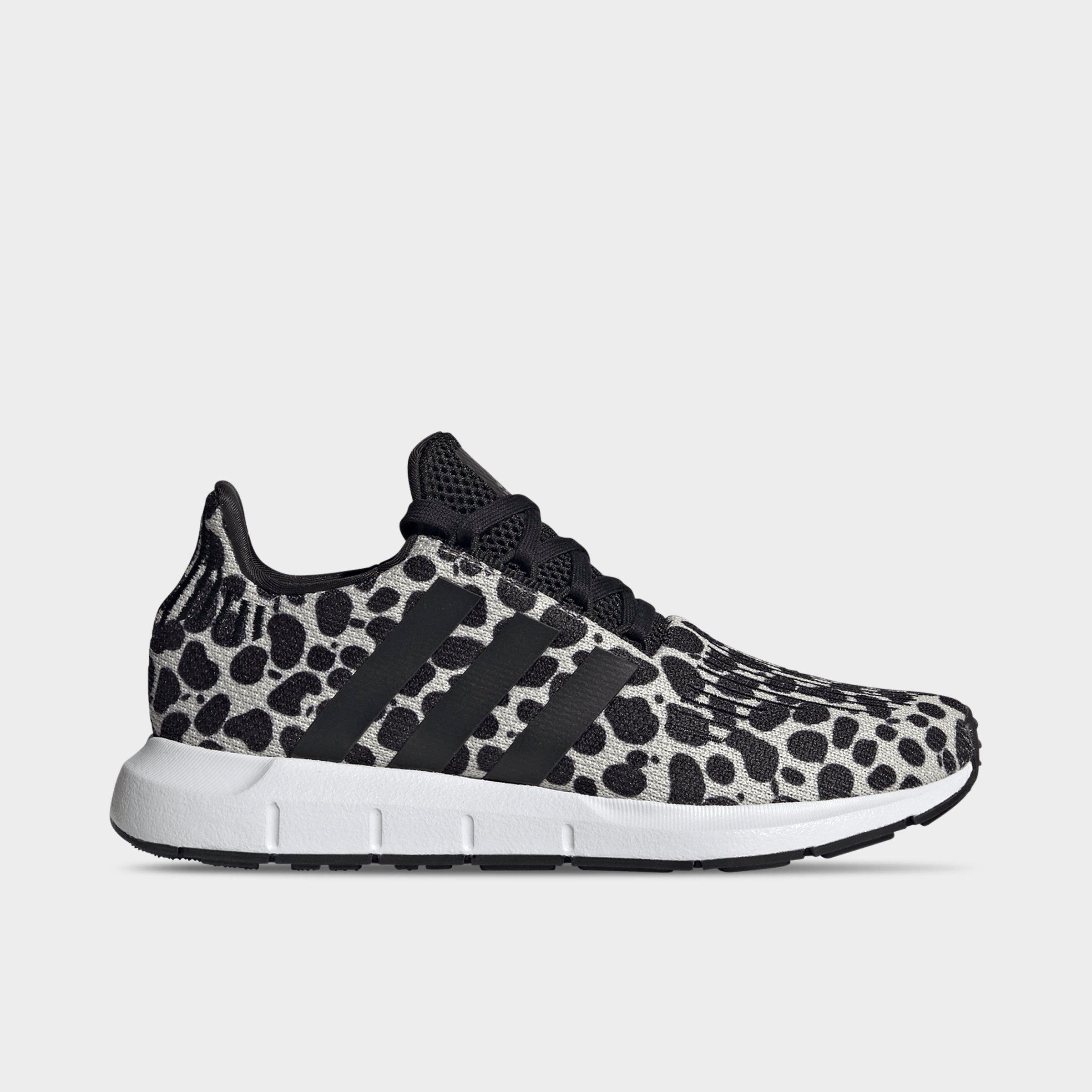 Women's adidas Swift Run 1.0 Casual Shoes - Beige/Core Black/Cloud White - Left shoe facing left. Outside of the shoe.