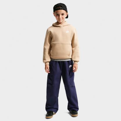 Big Kids' Nithtke Sportswear Club Fleece Pullover Hoodie - Linen/White