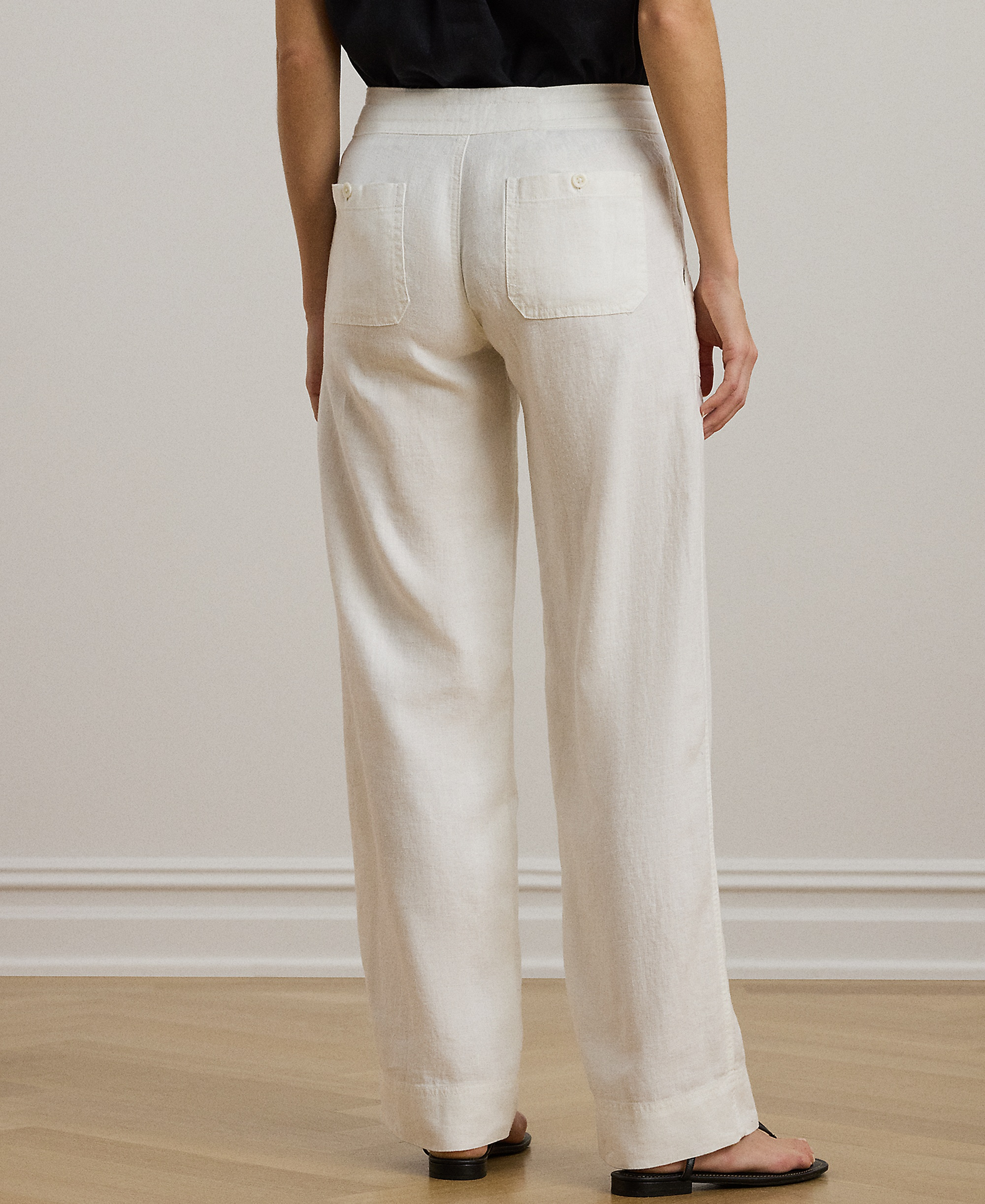 Lauren Ralph Lauren Women's Wide-Leg Linen Pants - White
