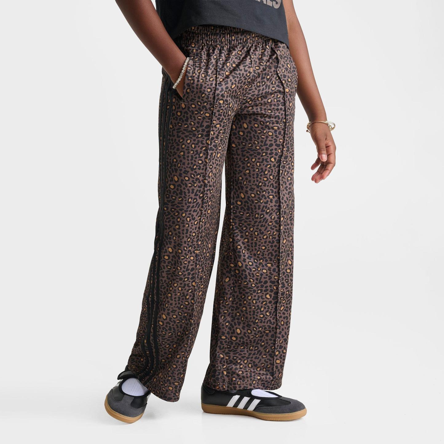 Girls' Big Kids' adidas Originals Leopard Firebird Wide Leg Track Pants - Earth Strata