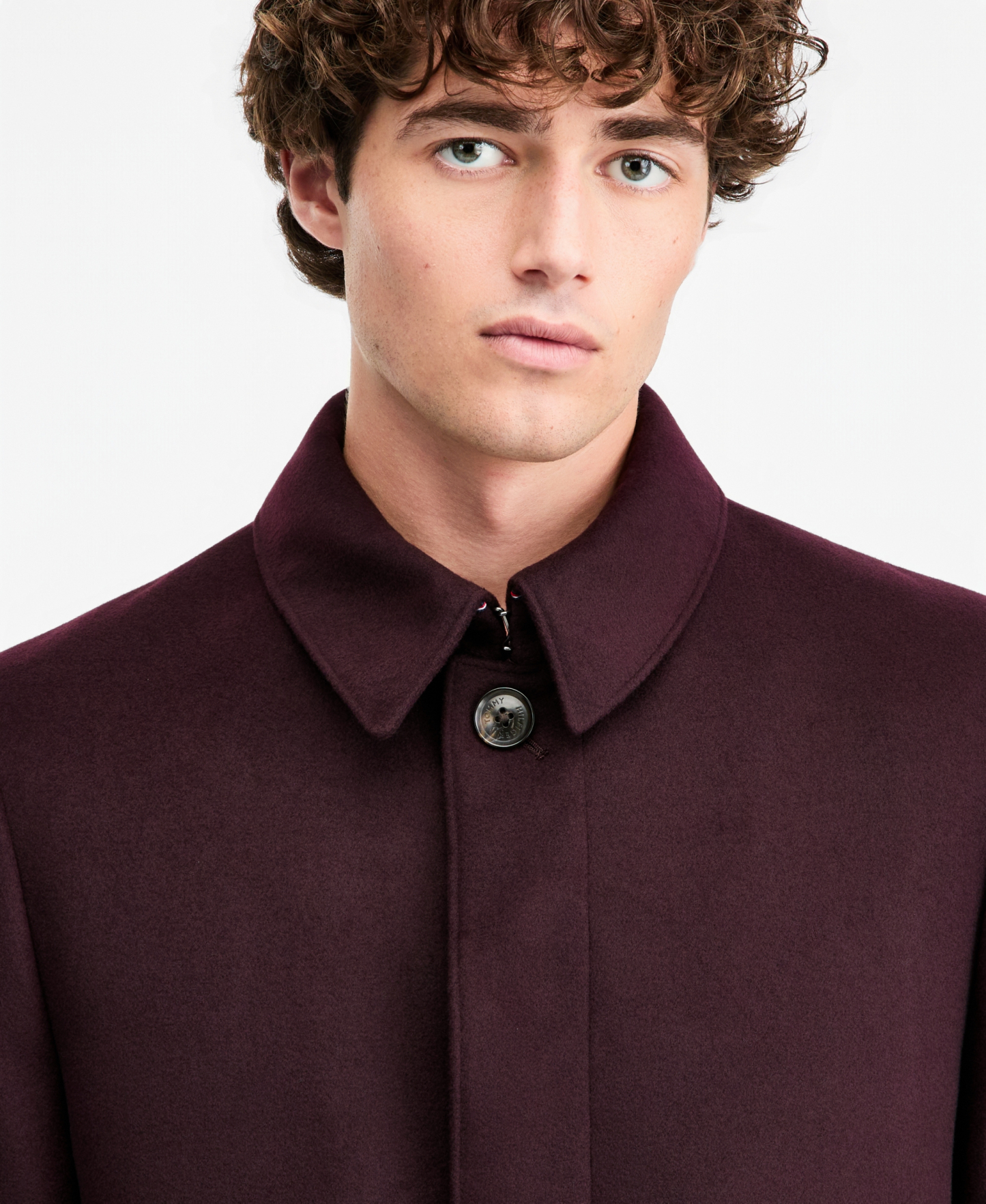 Tommy Hilfiger Men Modern Fit Car Coat - Burgundy