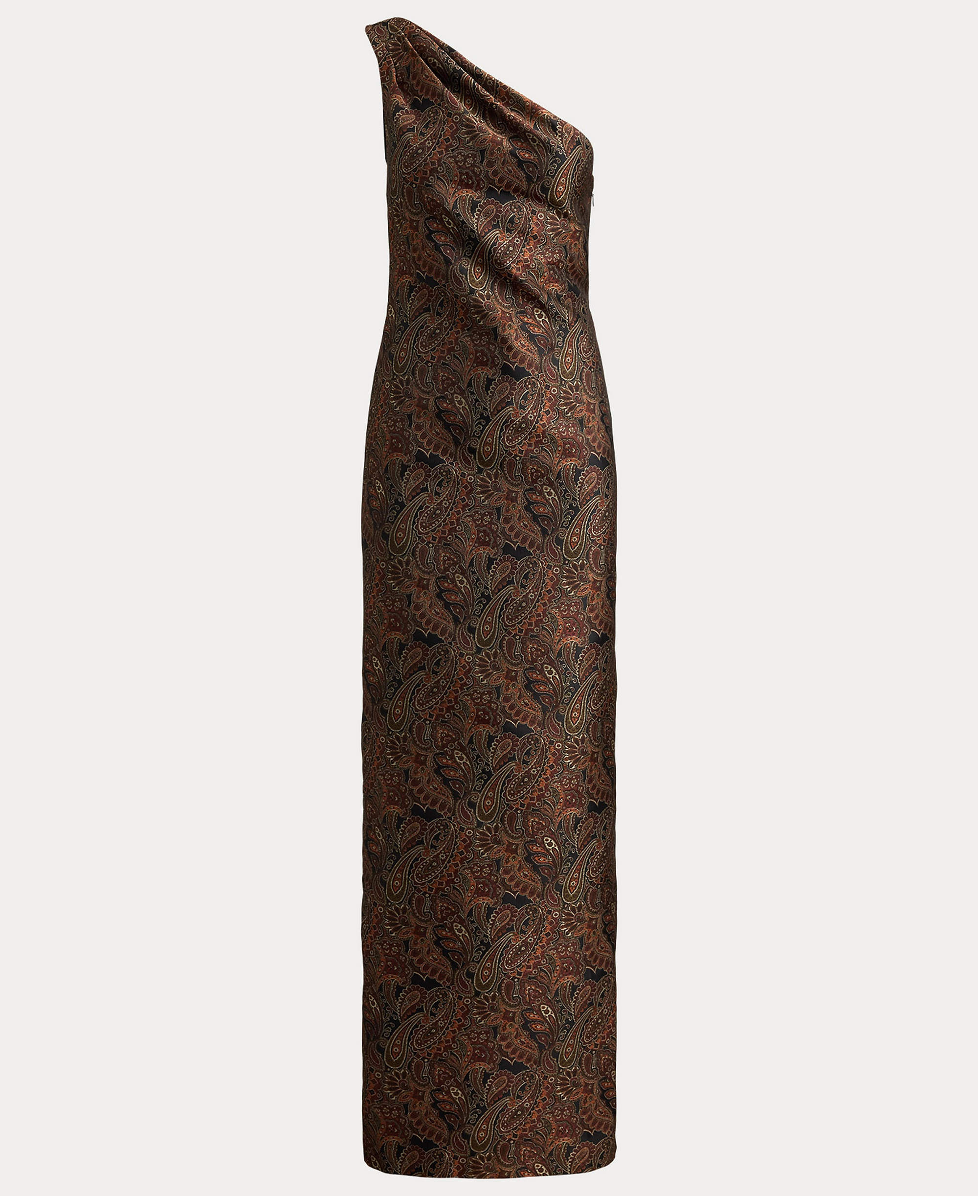 Lauren Ralph Lauren Women's Paisley Jacquard One-Shoulder Gown - Black Multi