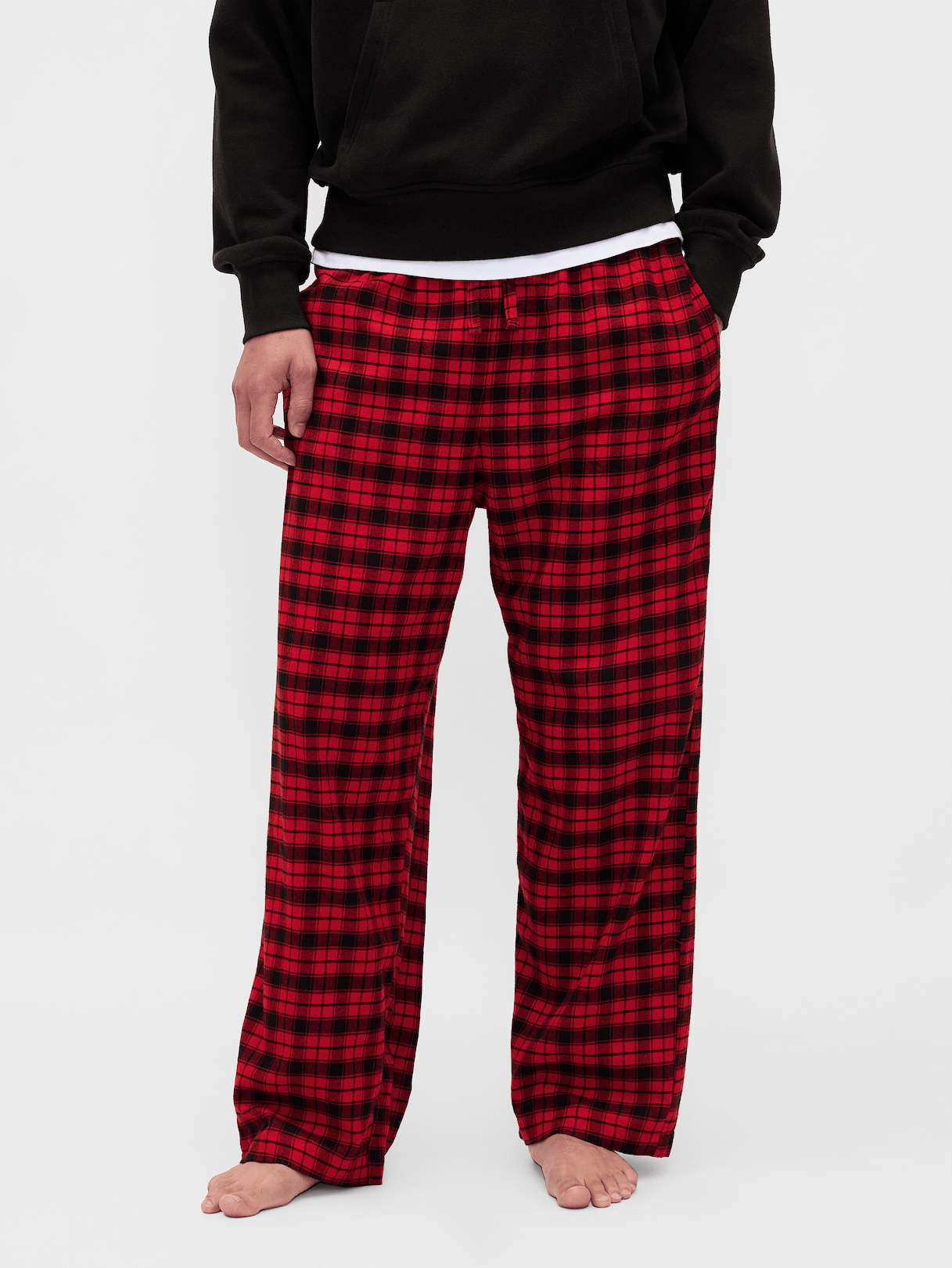 Adult Softest Flannel PJ Pants - Red plaid print