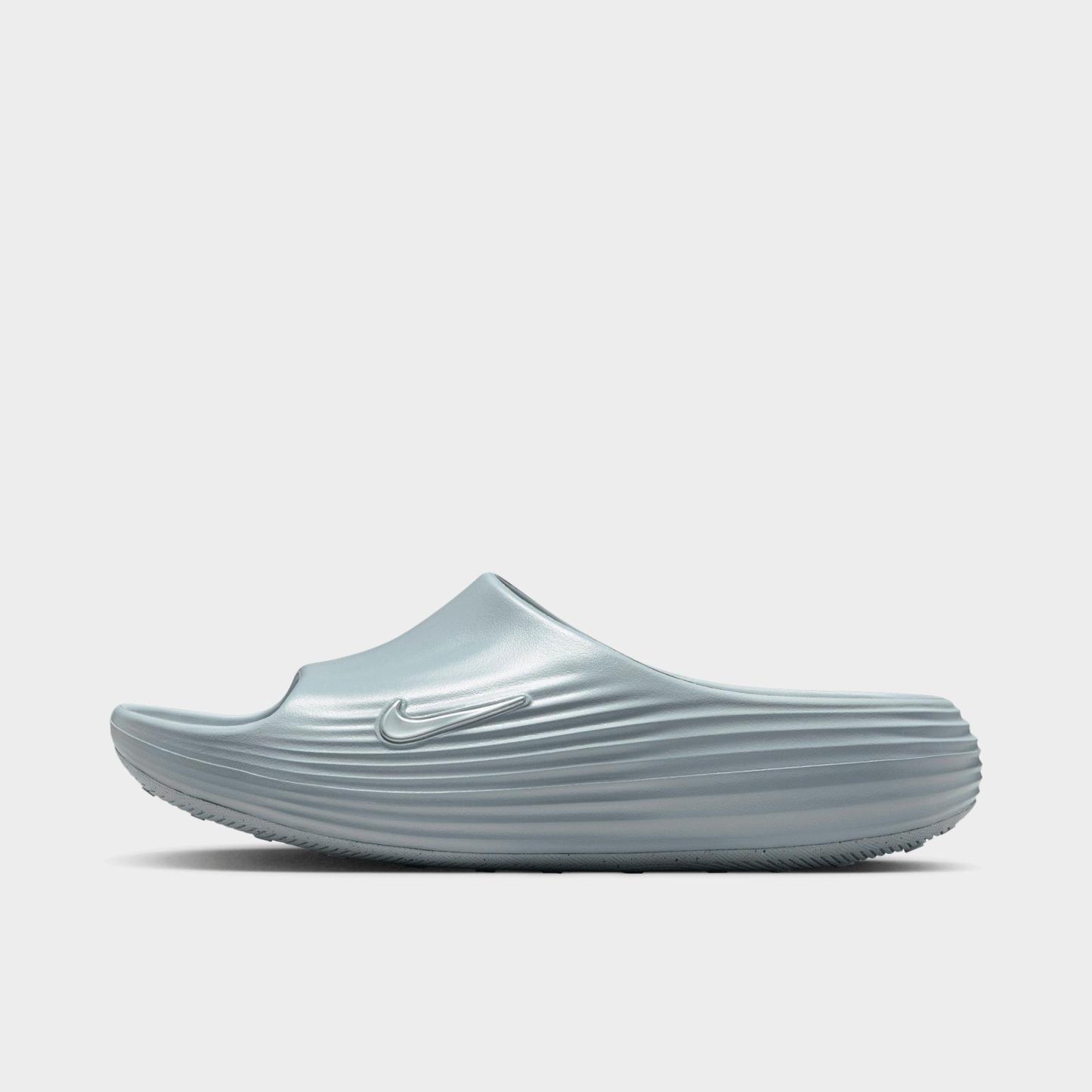Men's Nithtke ReactX Rejuven8 Slide Sandals - Wolf Grey/Wolf Grey/Wolf Grey - Left shoe facing left. Outside of the shoe.
