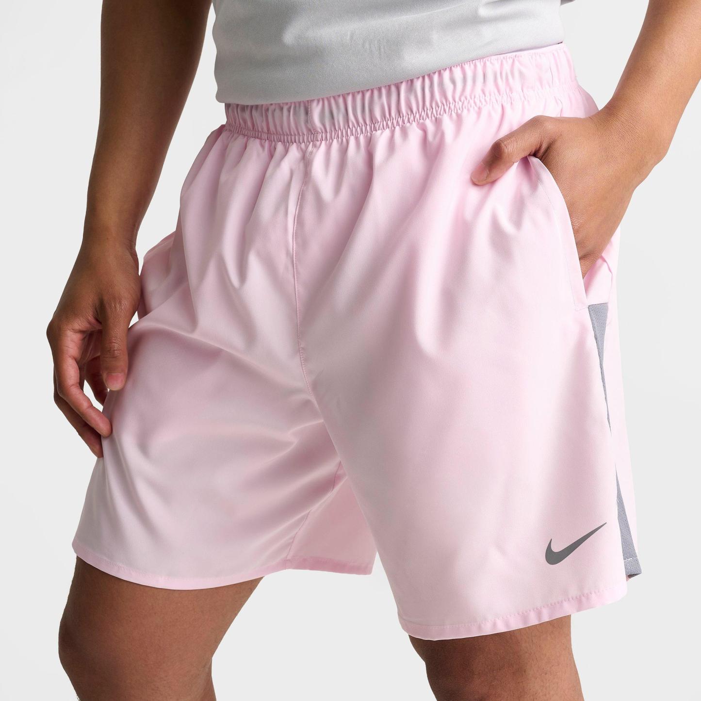 Men's Nithtke Dri-FIT Challenger Brief-Lined 7" Running Shorts - Pink Foam/Smoke Grey