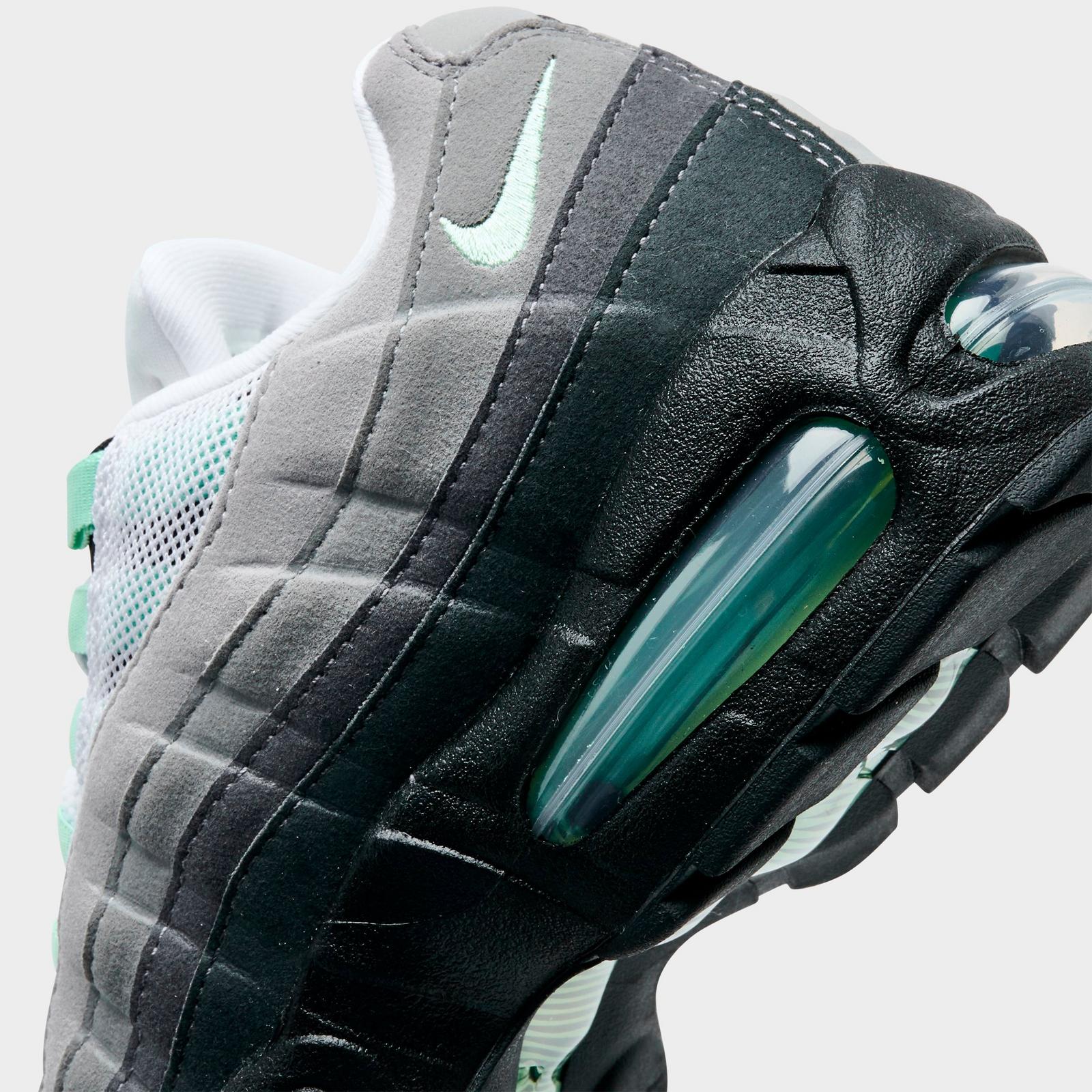 Women's Nike Air Max 95 Big Bubble Casual Shoes - Black/White/Medium Grey/Fresh Mint
