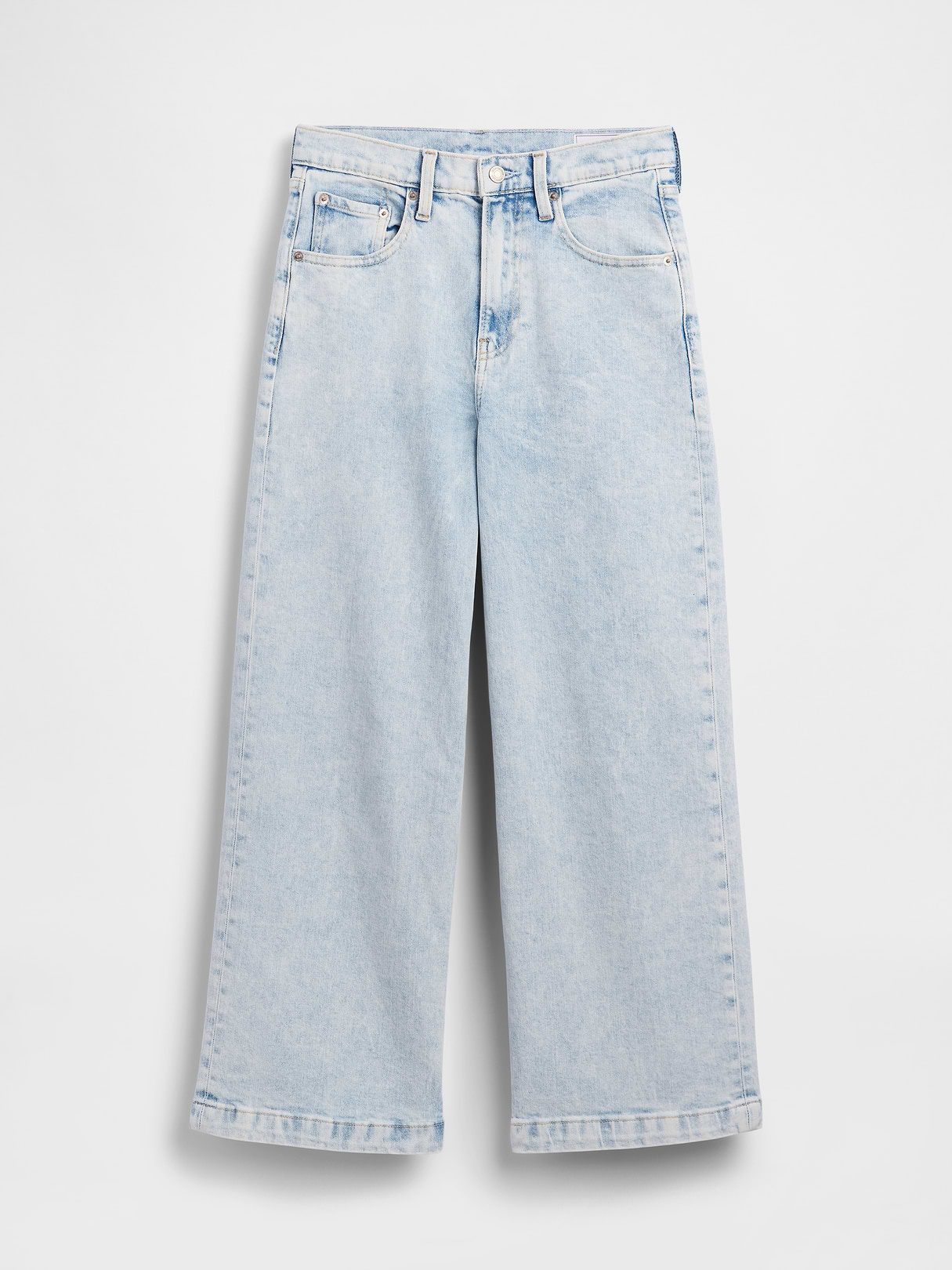 High Rise Stride Wide-Leg Ankle Jeans - Acid wash