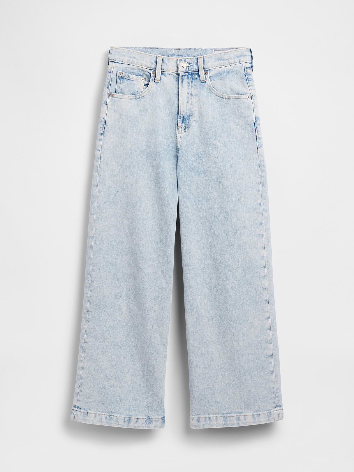 High Rise Stride Wide-Leg Ankle Jeans - Acid wash
